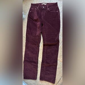 Levi’s 505 Straight corduroys, plum color, excellent condition, size 27